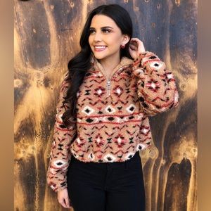 Sherpa half zip pullover